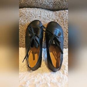 Women's Black Lace-Up Casual Flats
